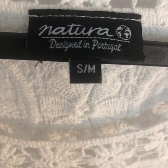 Bohemian/ Coastal Natura Cotton Lace/ Embroidered Batwing Top waist 23” PTP 31” - Picture 2 of 5